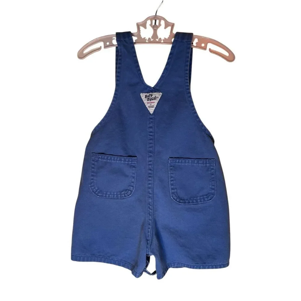 Vintage Royal Blue Oshkosh B'Gosh Shortalls Overalls Size 18M 80's/90’s Vestback